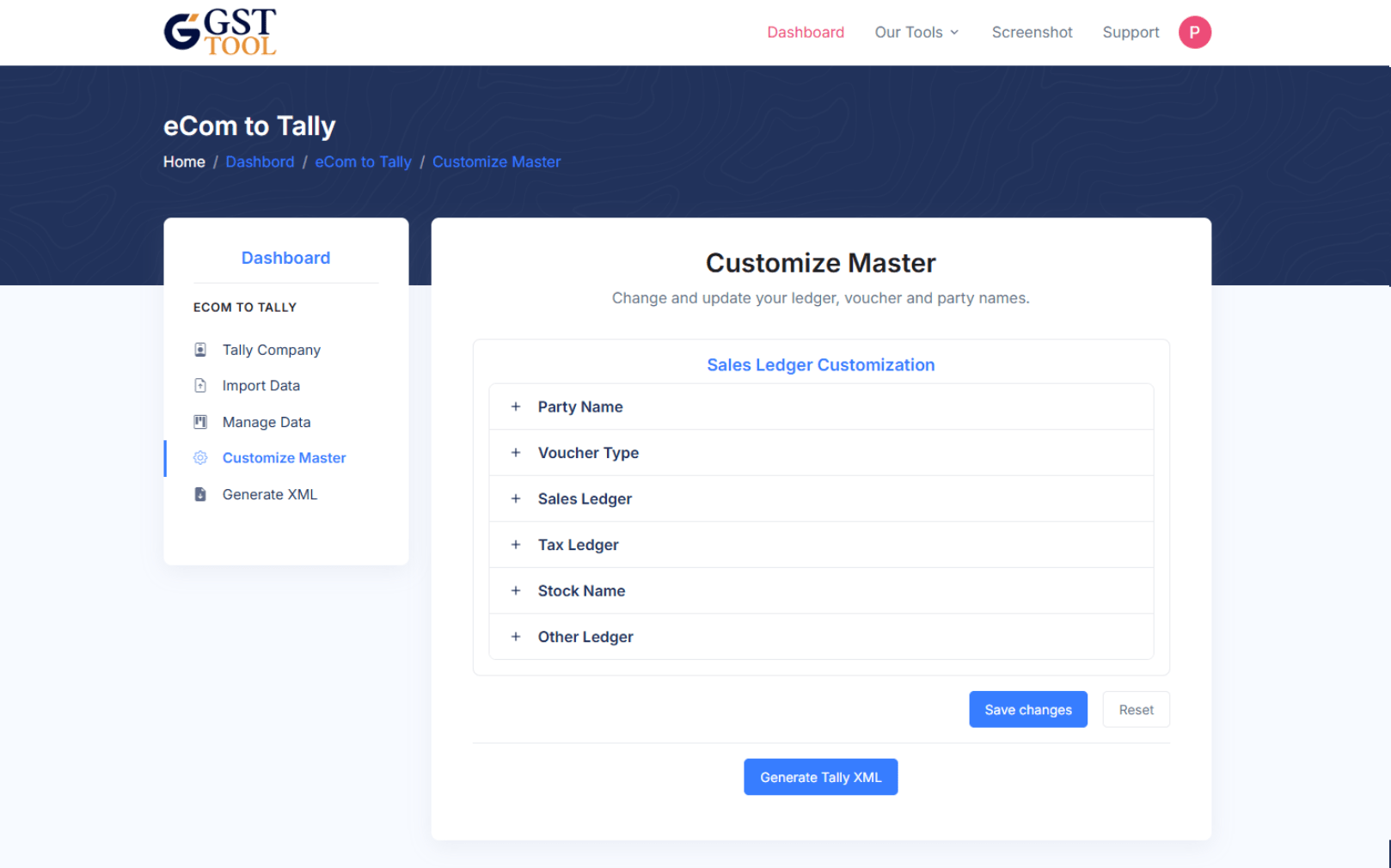 customize ledger