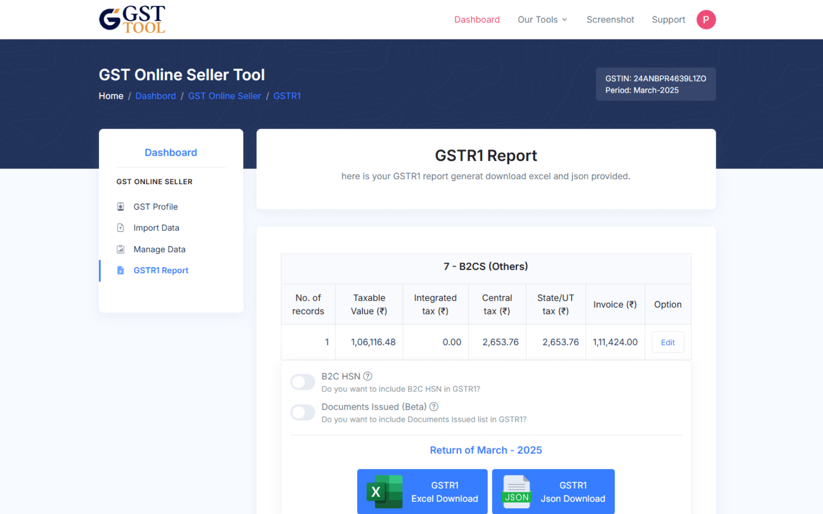 generate gstr report