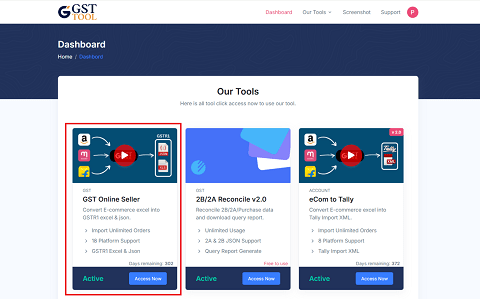 gst tool dashboard
