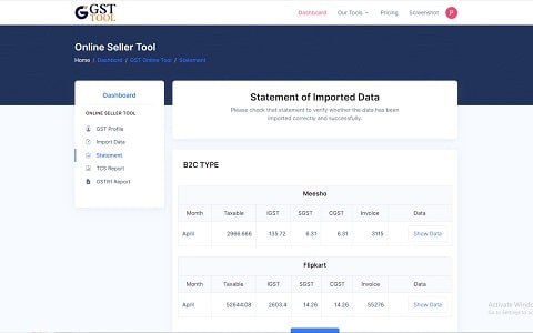 online seller statement